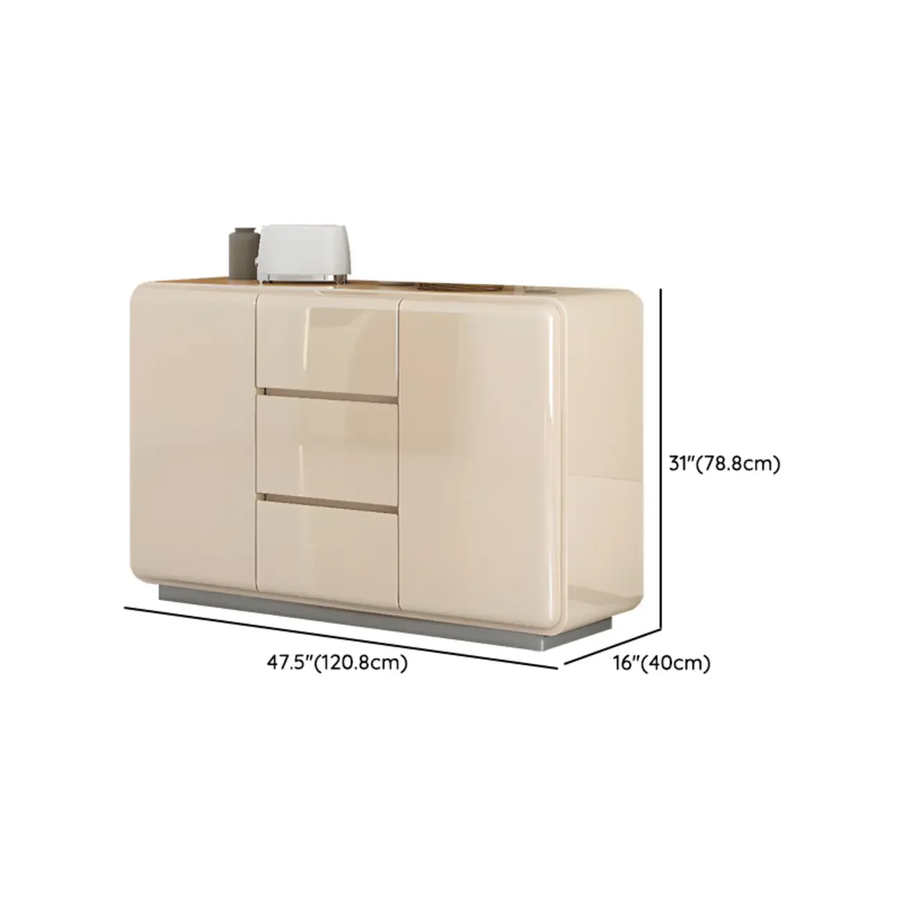 Scandinavian White Sideboard with Drawers & Cabinets