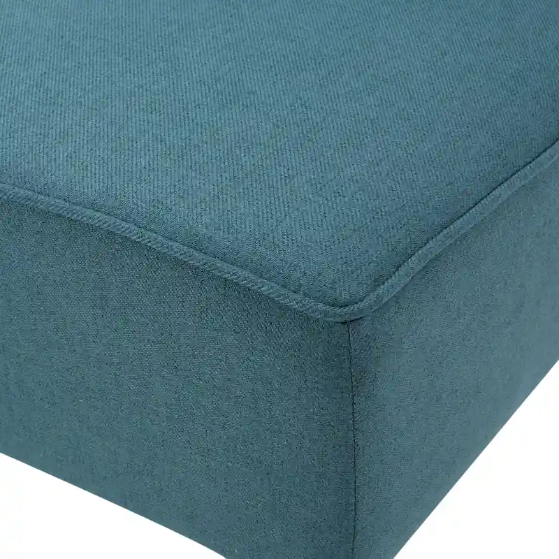 Grey/Royal Blue/Dark Teal Armless Fabric Loveseat, 2-Person