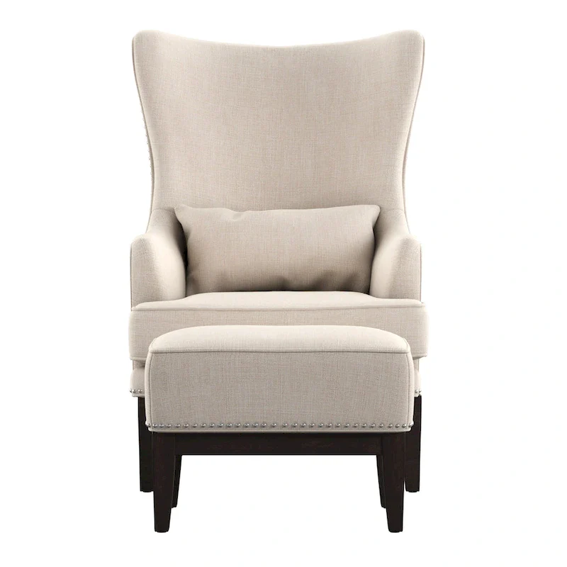 Capella Highback Wing Lounge Chair with Footstool by iNSPIRE Q Artisan