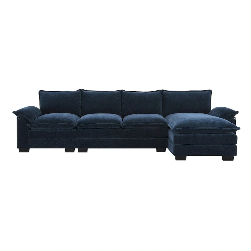 Modern L-shaped Cloud Sofa with Chaise Lounge