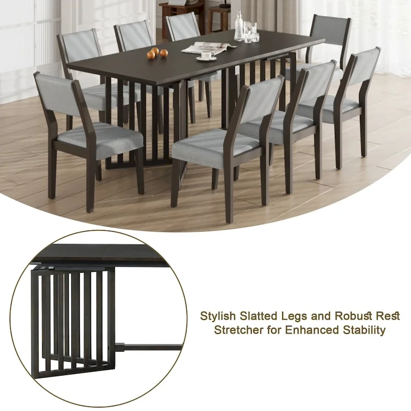 Farmhouse 9-Piece Extendable Dining Table Set with Removable Leaves
