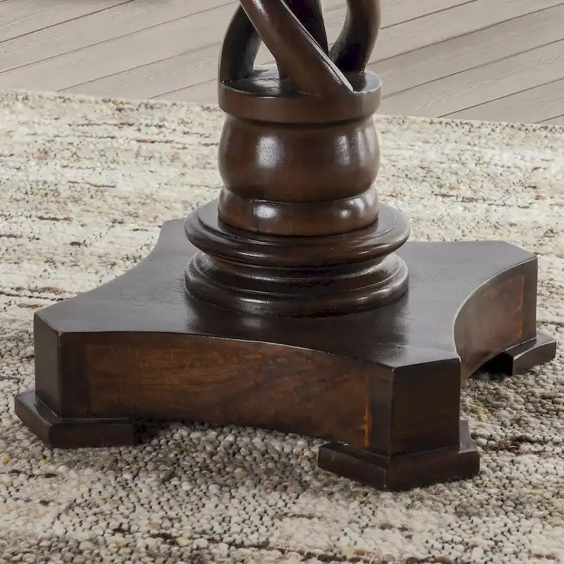 Honey Brown Round Pedestal Table - 30 Inch Mango Wood