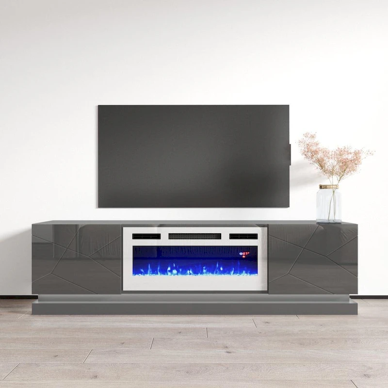 Shu WH-EF Electric Fireplace 71 TV Stand