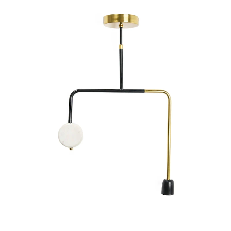 Marble Pendant Lamp - 16.3 L x 5.0 W x 25.3 H