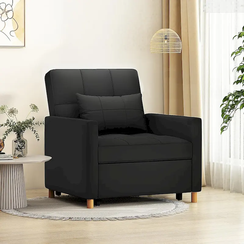 AECOJOY 3 in 1 Sleeper Sofa Chair w/ Pillow &Convertible Backrest
