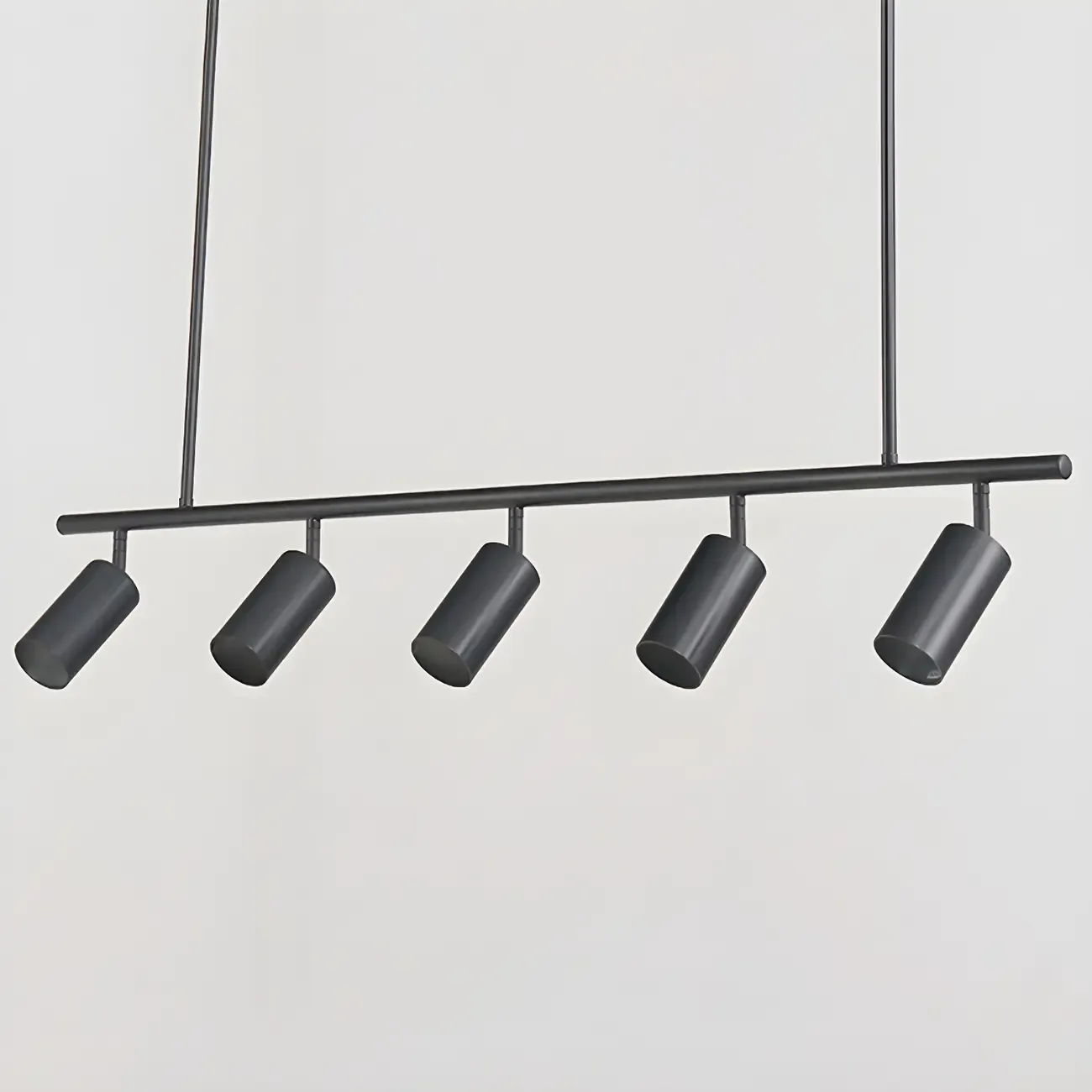 5-Light Modern Black/Gold Metal Cylinder Island Ceiling Light