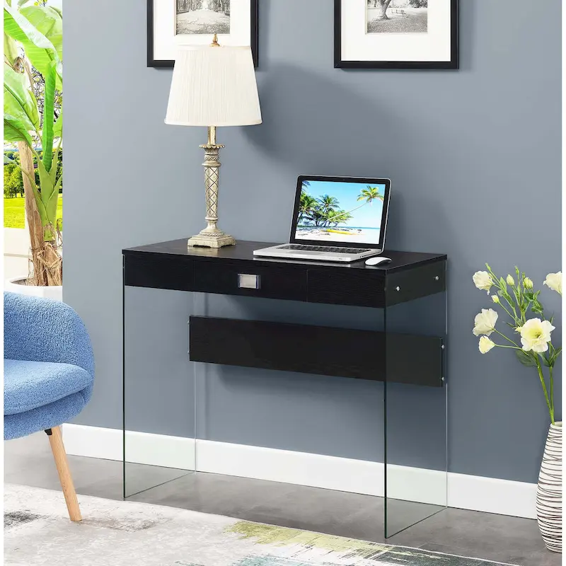 Convenience Concepts SoHo 1 Drawer Glass 36 Desk