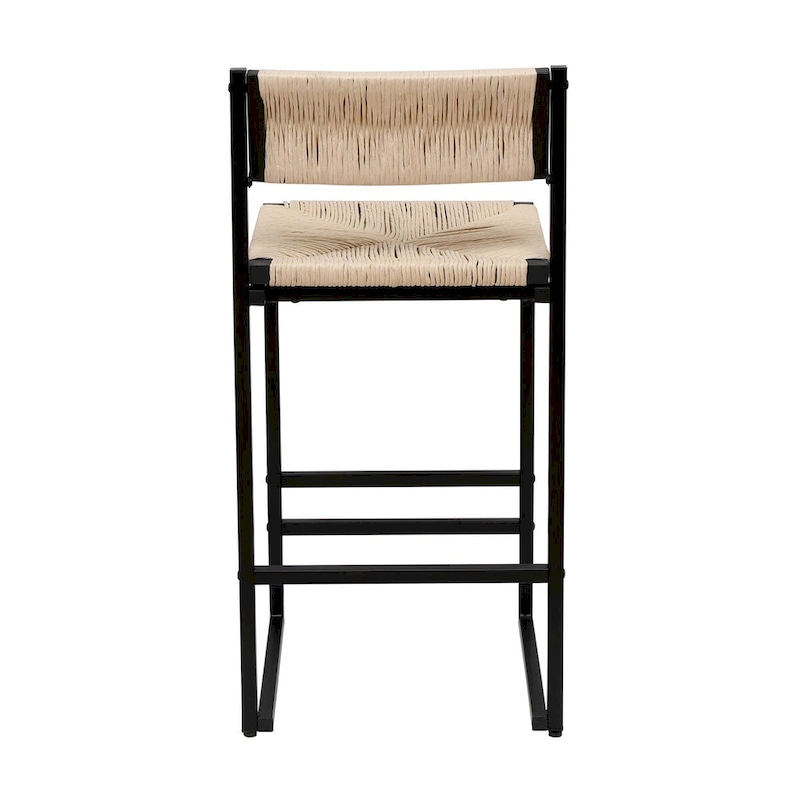 Bar Stools Set of 2 Paper Rope Weave Dining Chairs