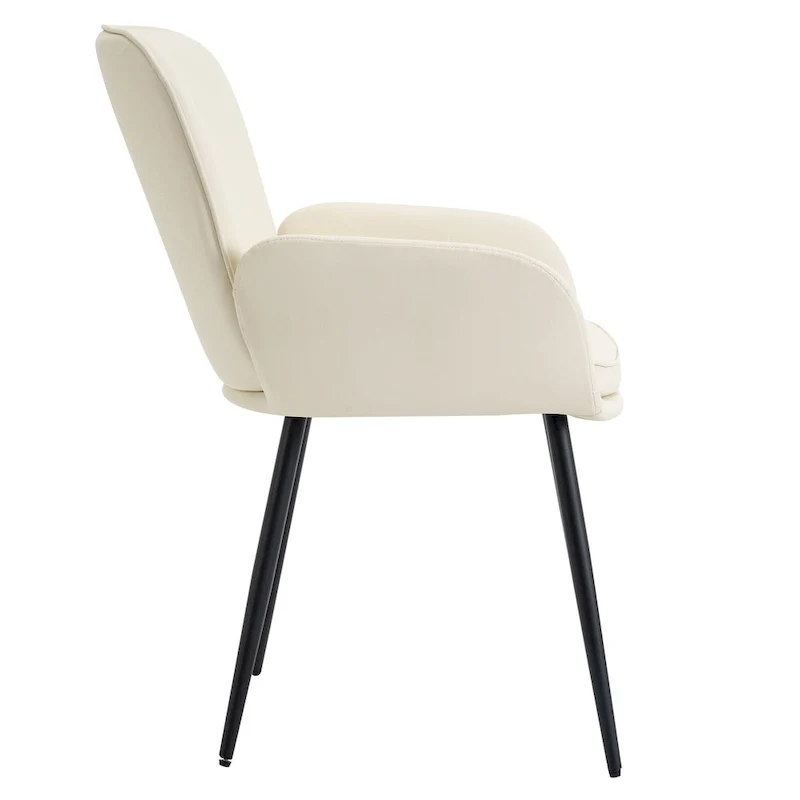 Set of 4 Cat-Scratch Resistant Dining Chairs with Gold Metal Legs