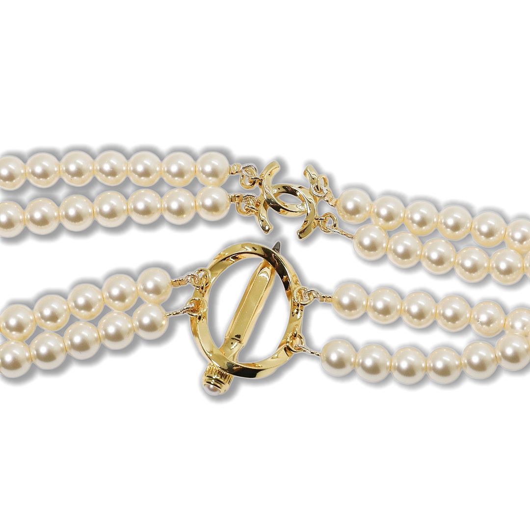 CCL121 Chanel pearl long chain sweater necklace - ccjewelryacc