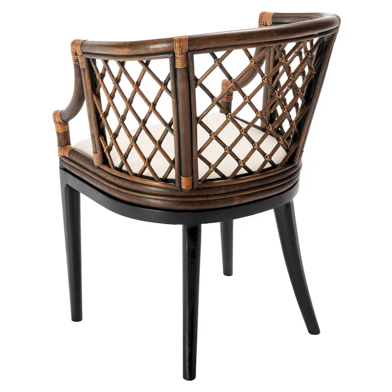Theona Rattan Lattice Arm Chair - 22.3W x 23L x 31.3H - 22Wx23Dx31H