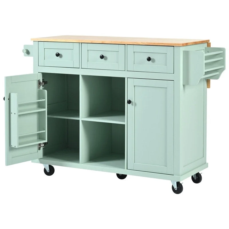 Drop-Leaf Counter top Kitchen Cart ,Kitchen Island with 3 Drawers