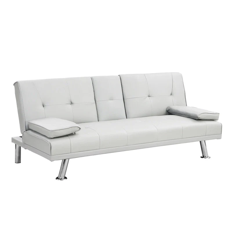 66.1  PVC Loveseat Sofa Bed with Wood Frame and Stainless Legs