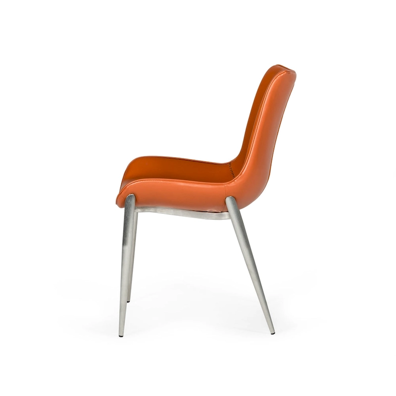 Modrest Holt Modern Cognac Eco-Leather Dining Chair (Set of 2)