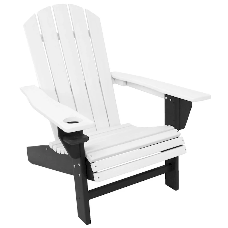 Sunnydaze All-Weather Outdoor Adirondack Chair with Drink Holder