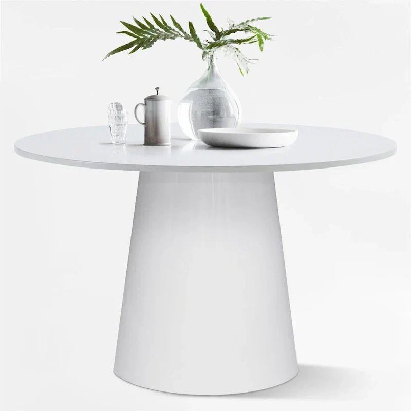 White Round Pedestal Dining Table 46-inch