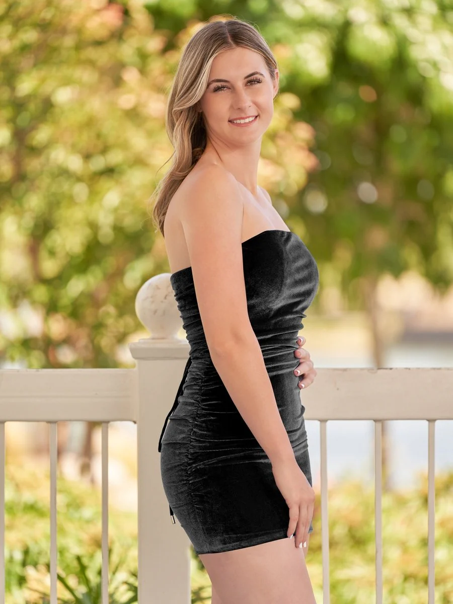 Bodycon Strapless Royal Blue Velvet Homecoming Dresses