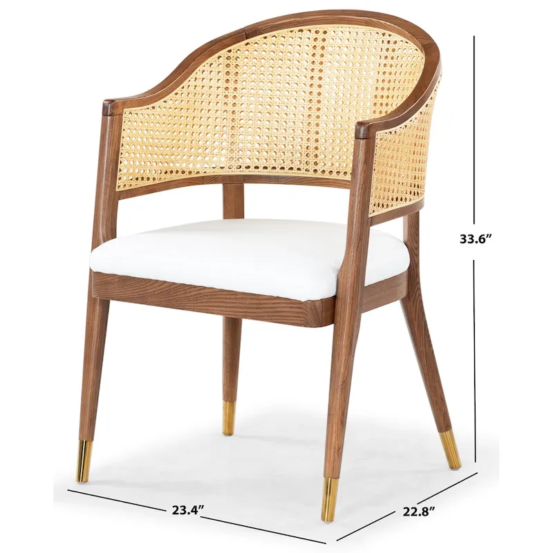 SAFAVIEH Couture Dominica Rattan Dining Chair - 23.4  W x 22.8  L x 33.6  H - 23 W x 23 D x 34 H