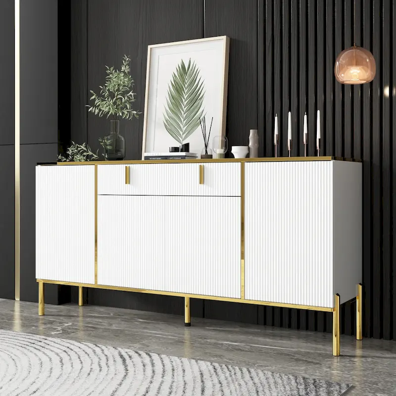 Pop-Up Door Credenza Sideboard Buffet Buffet Sideboard Storage Cabinet