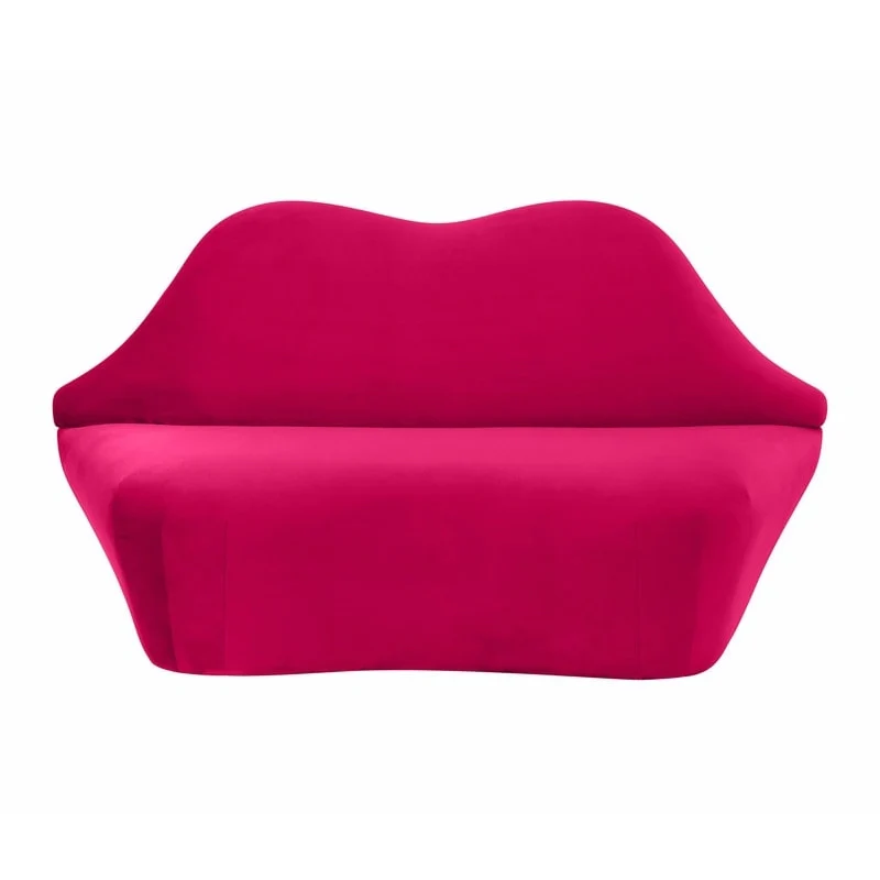 Lips Velvet Settee - 67.7W x 29.1D x 36H