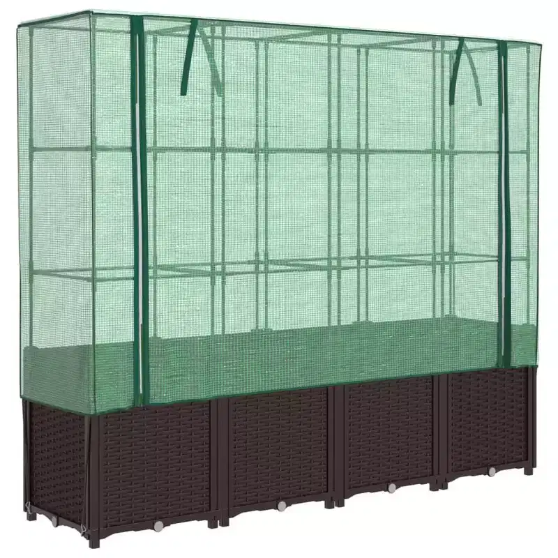 vidaXL Raised Bed Brown Polypropylene 63.0 in x 15.7 in