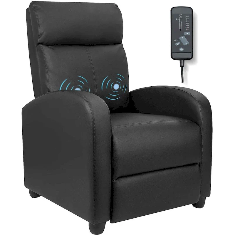 Homall Massage Recliner PU Faux Leather Home Theater Recliner with Padded Seat