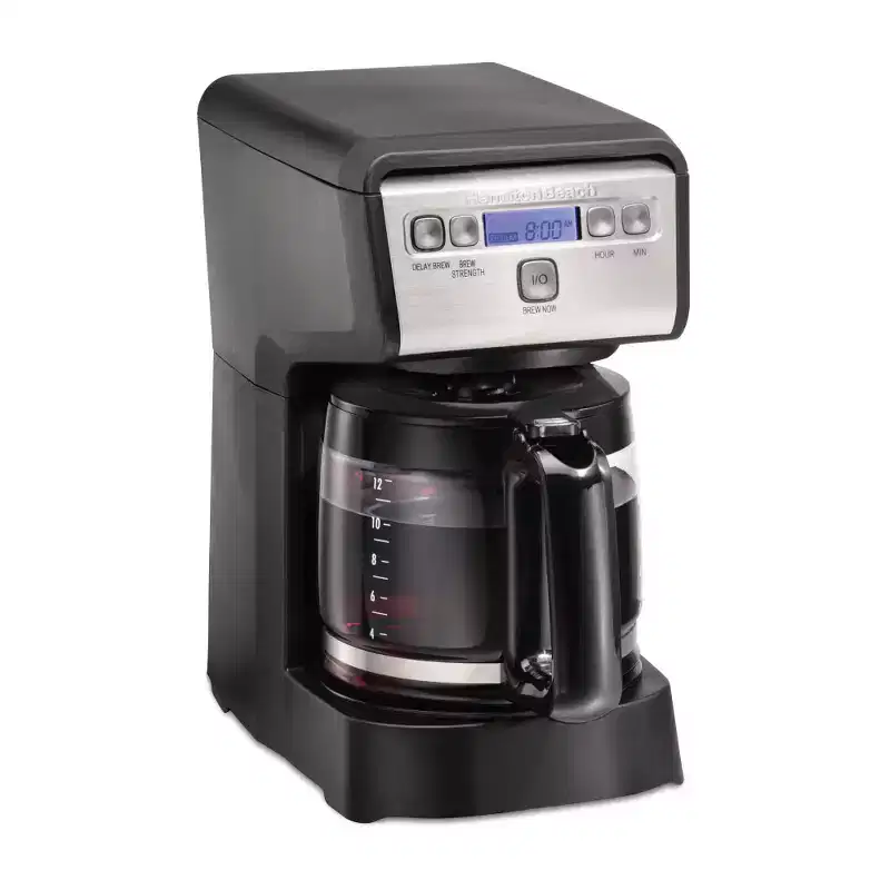 Hamilton Beach 12C Coffee Maker 46200: Drip Coffee Machine, 12 Cup Capacity, Electric, Dishwasher-Safe, Black