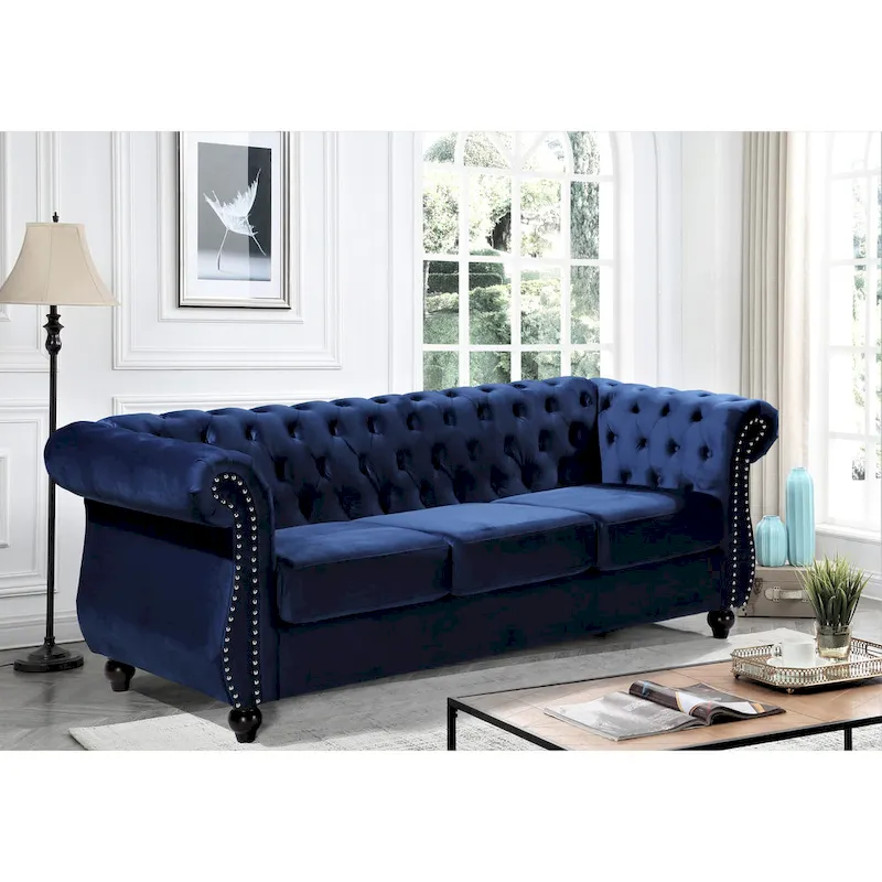 Kemos Velvet Chesterfield Sofa