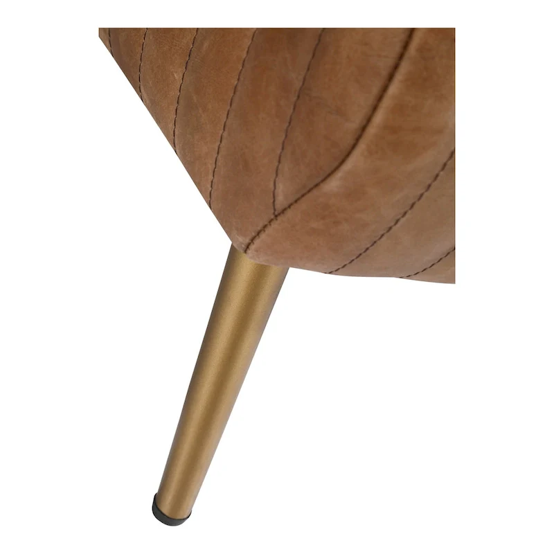 Modern Ribbed Leather Bench