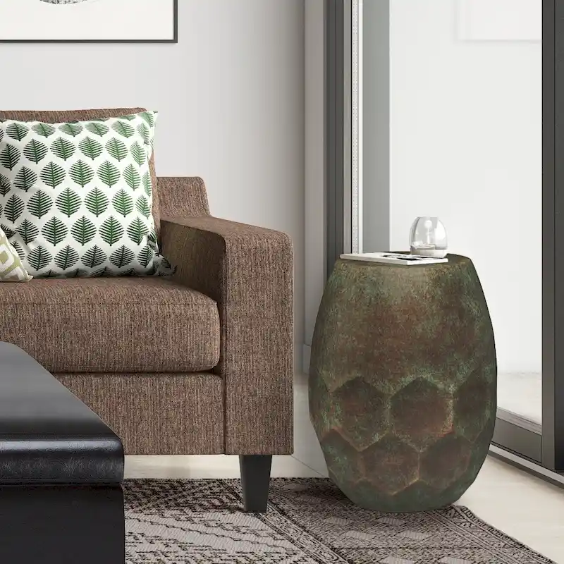 WYNDENHALL Cristy Industrial 16 inch Wide Metal Accent Side Table, Fully Assembled - 16 W x 16 D x 19.5 H