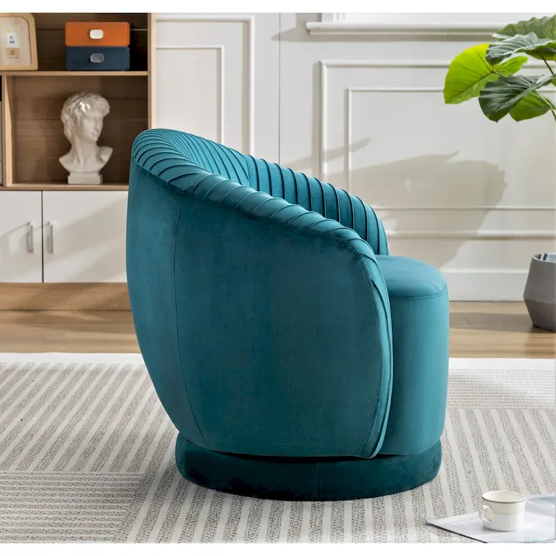 Small Milvo Velvet Swivel Barrel Chair