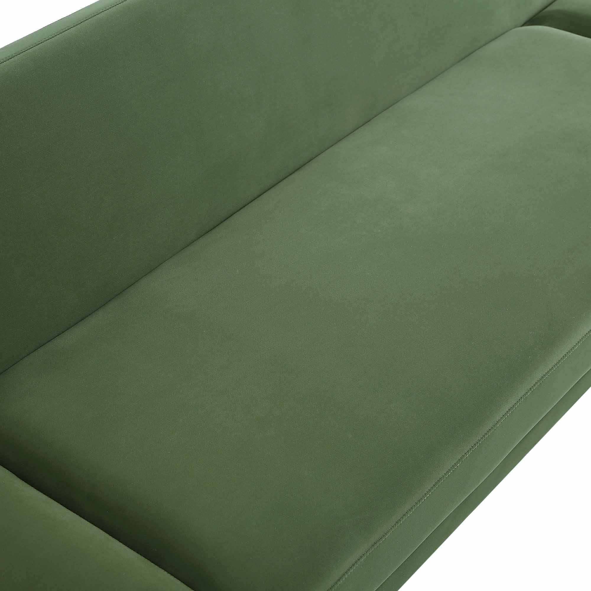 2-Seater Sofa Bed, Moss Green Velvet