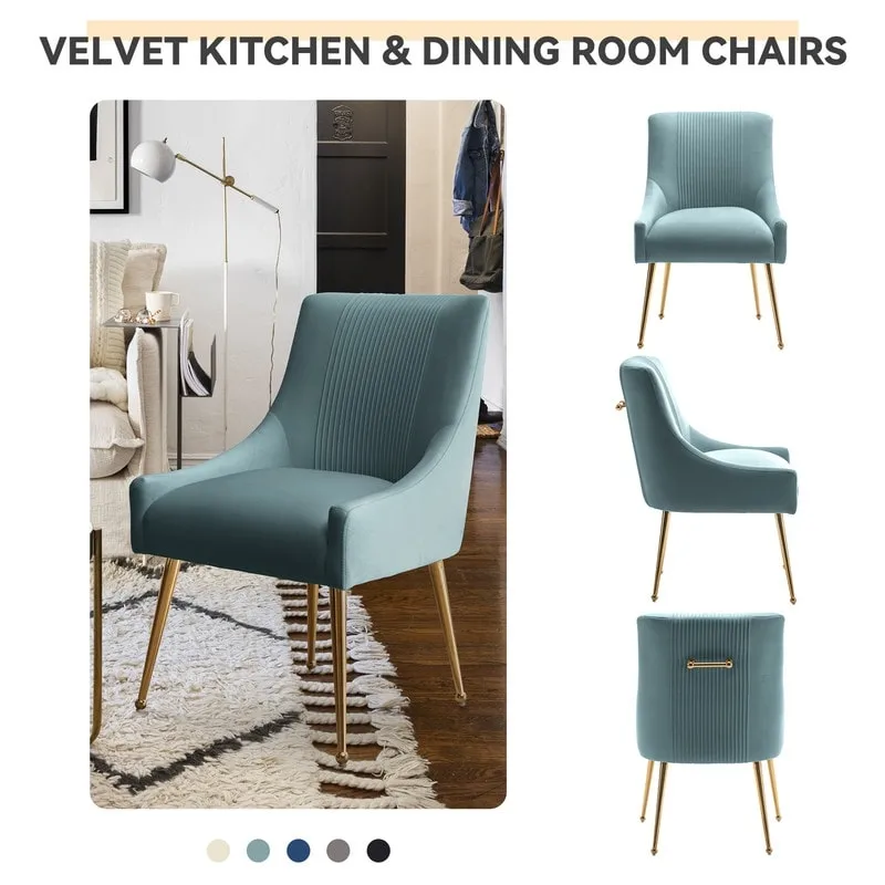 Upholstered Accent Chair Set of 2 with Rear Handle