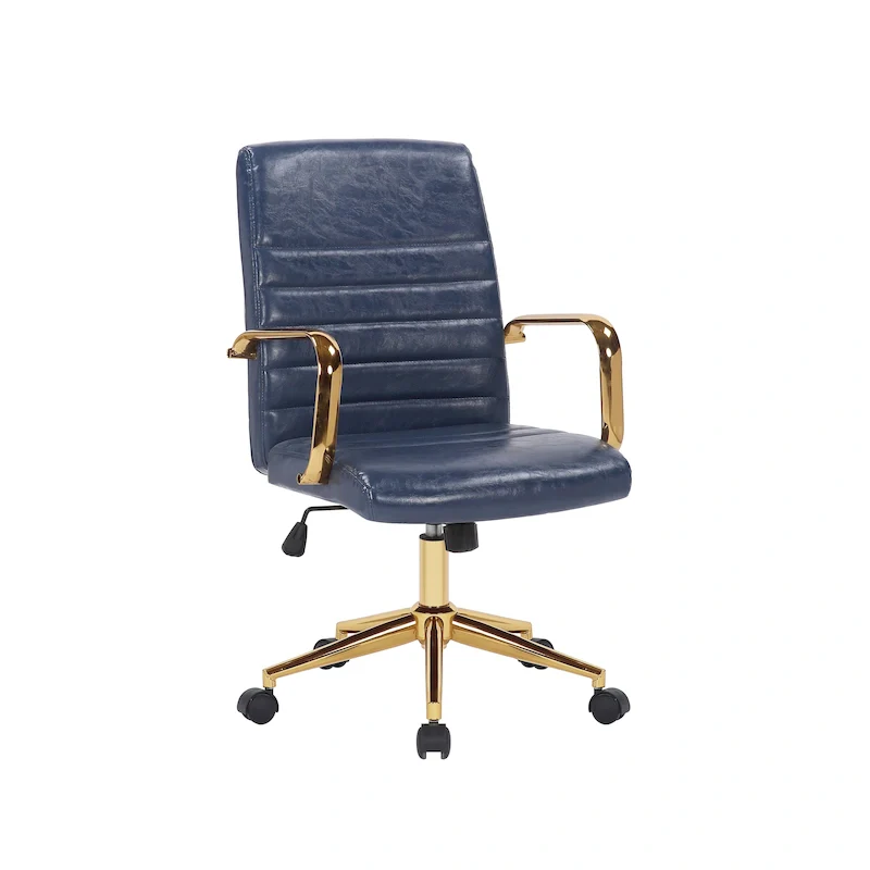 Swivel Office Chair with PU Leather and Roller Wheels