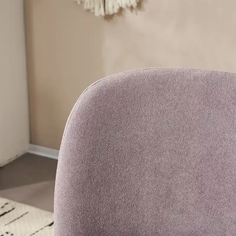 '- Eliana Modern Teddy Fabric Accent Chair with Curved Backrest and Legs