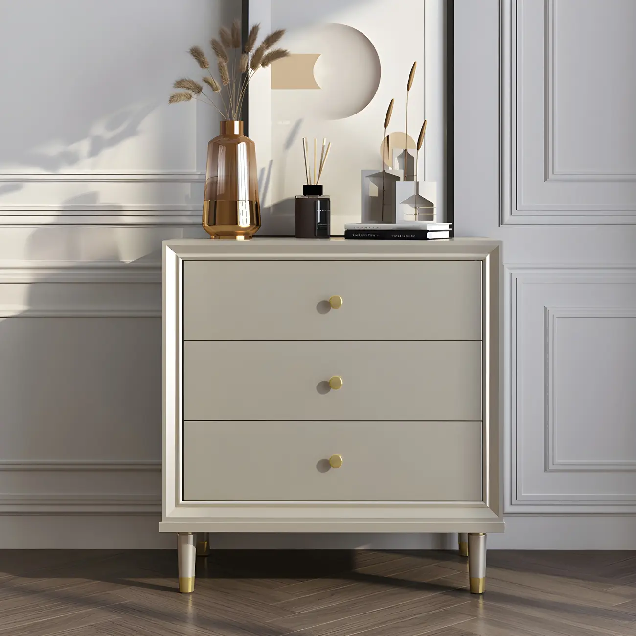 Elegant Off-White Wooden Dressers & Chests with Drawers