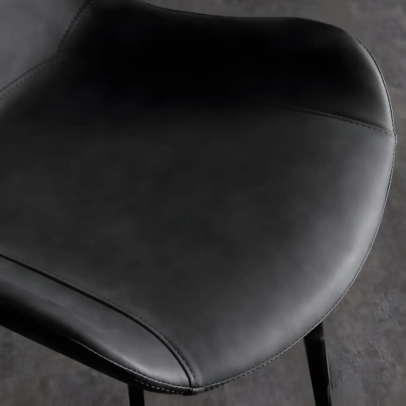 Industrial Modern Dining Chairs Set of 2 with Leather Upholstery