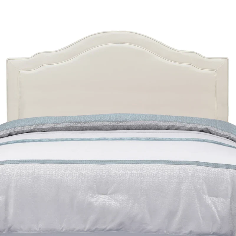 White Faux Leather Queen Upholstered Headboard