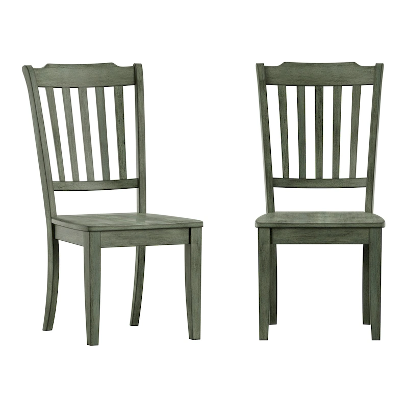 Ronda Slat Back Wood Dining Chairs (Set of 2)