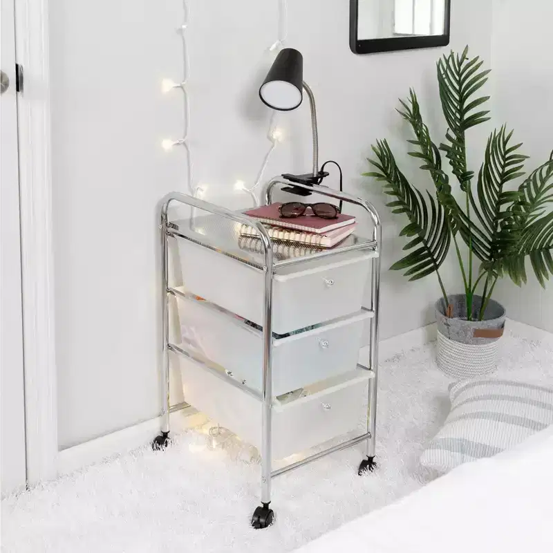 BrylaneHome 3-Drawer Rolling Storage Cart