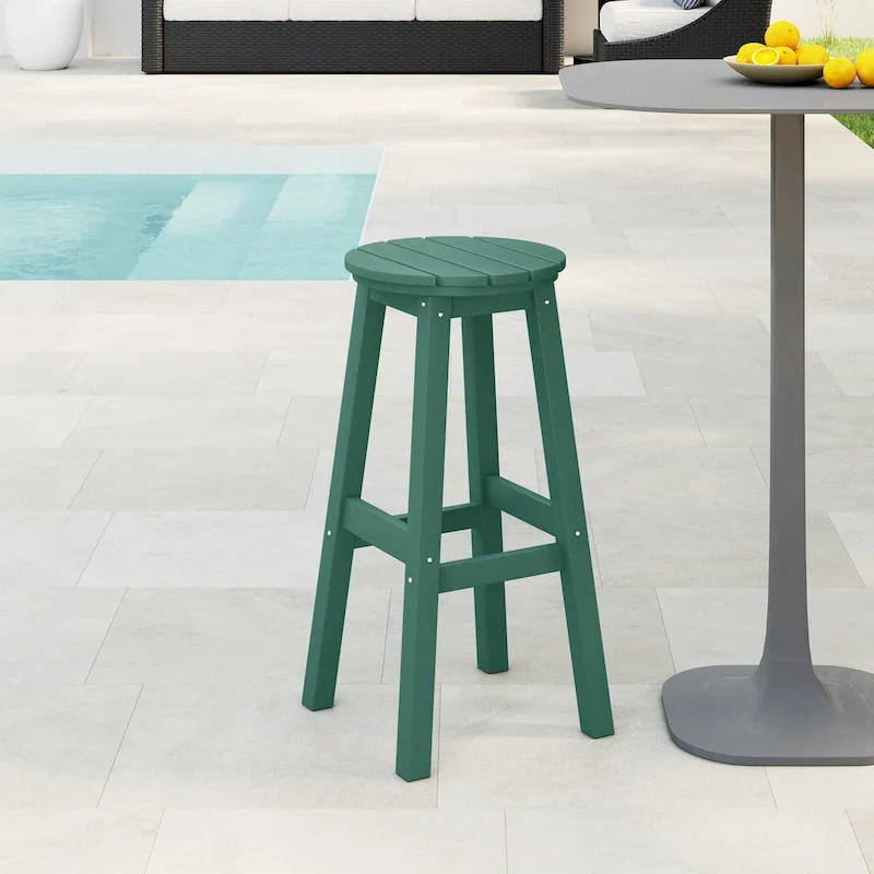 Polytrends Laguna Hdpe All Weather Outdoor Patio 29  Round Bar Stool