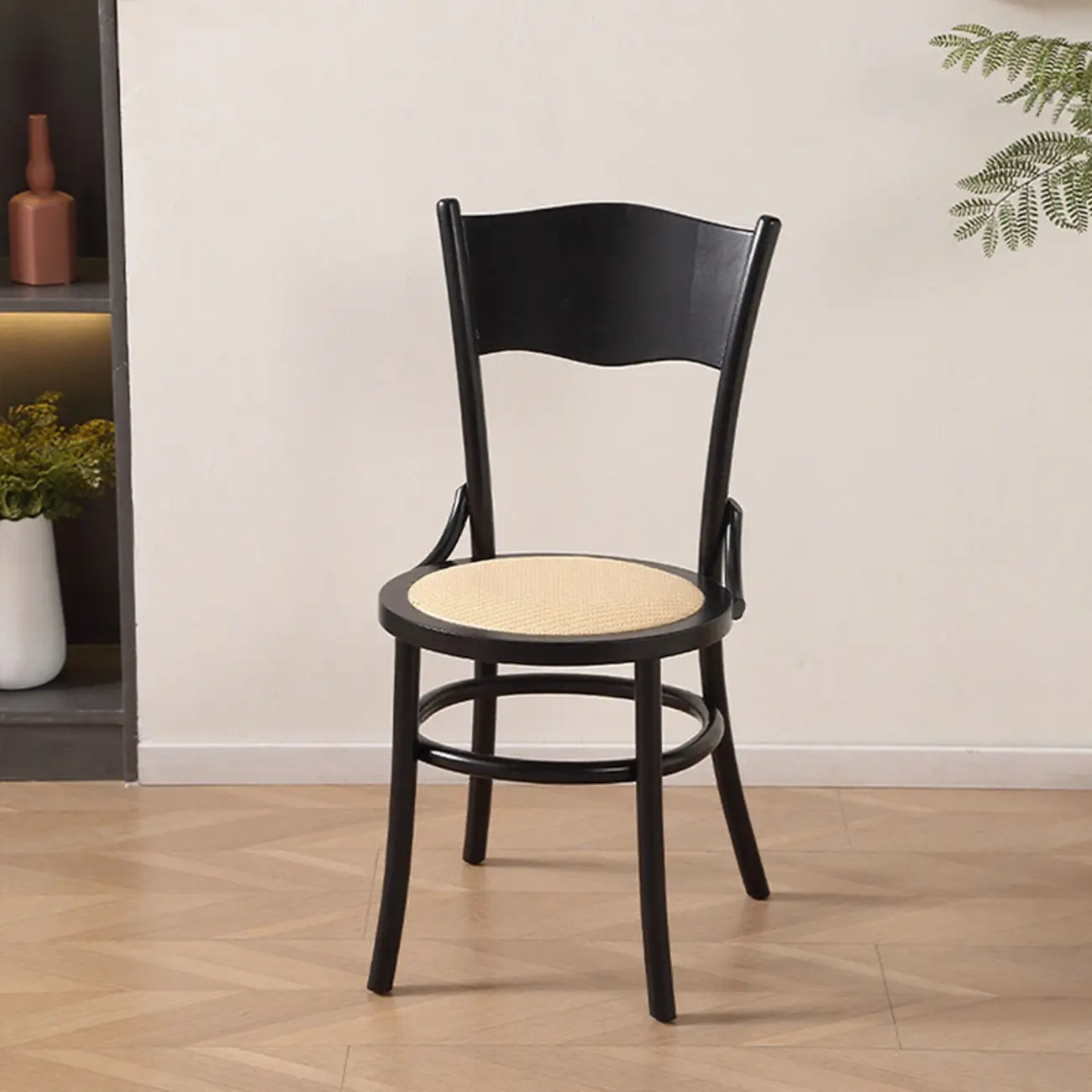 Mid-Century Modern Round Wood Dining Chair