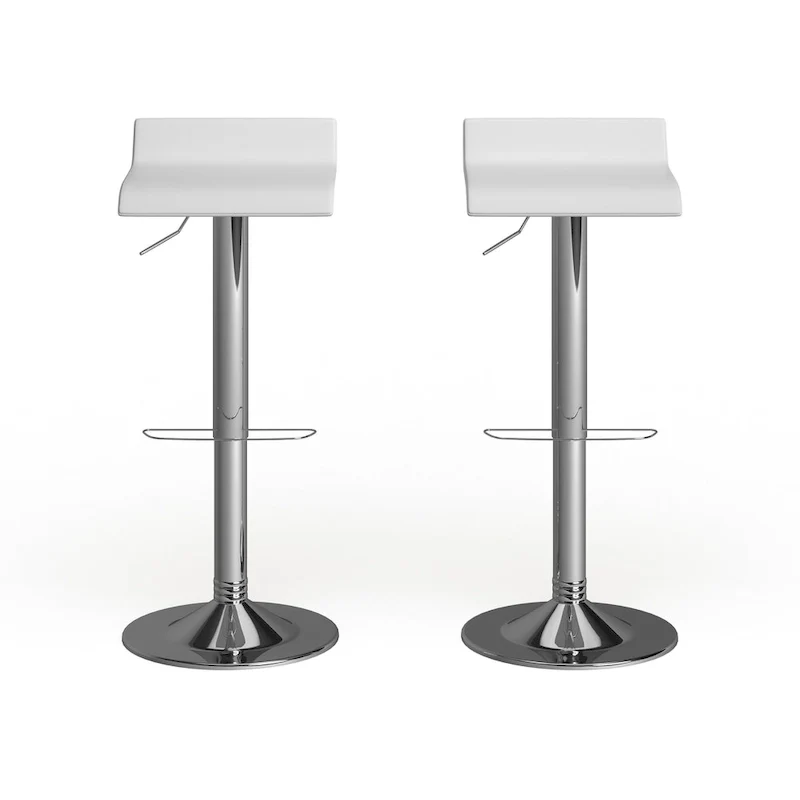 Blaine Chrome Air Lift Adjustable Swivel Stools (Set of 2)