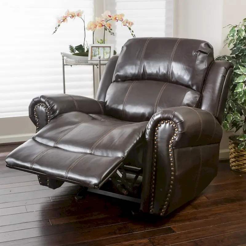 Leather Gliding Recliner Club Chair
