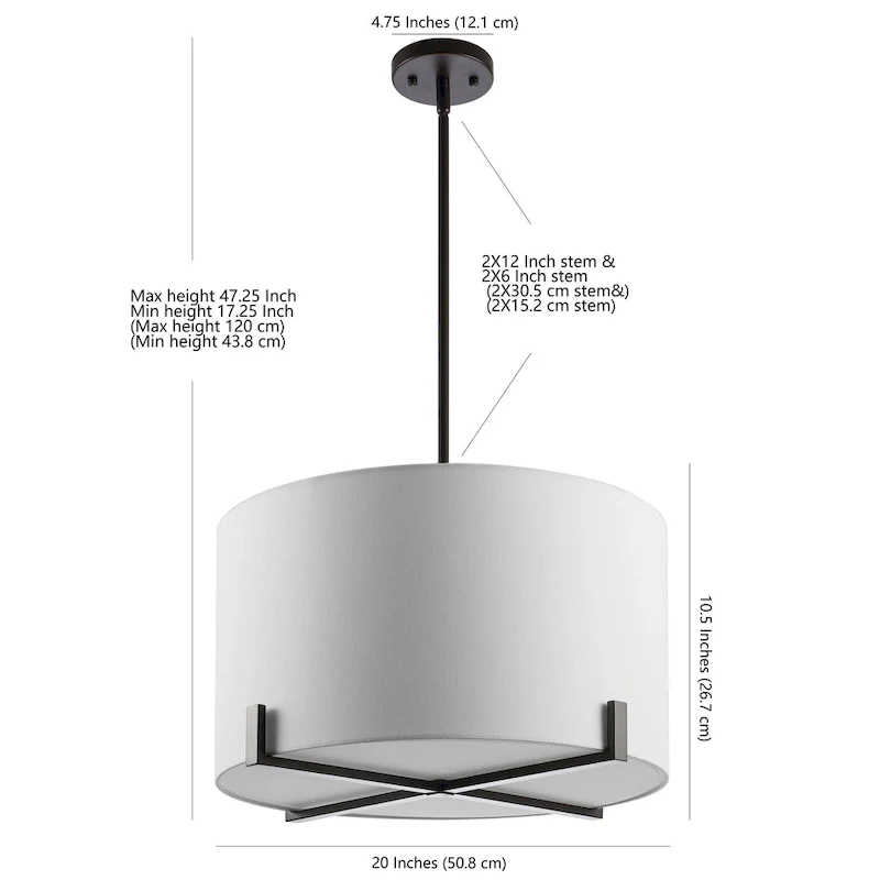 SAFAVIEH Lighting Azra Pendant - 20  x 20  x 11  - Oil Rubbed Bronze - 20Wx20Dx47H