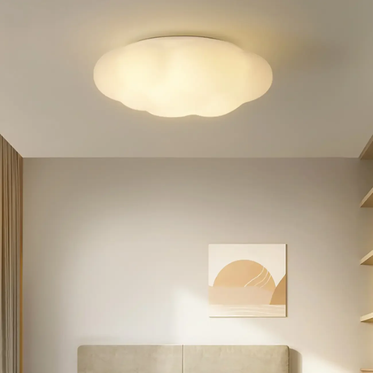 Modern Cloud Shape LED Flush Ceiling Light 3-Gear Dimming