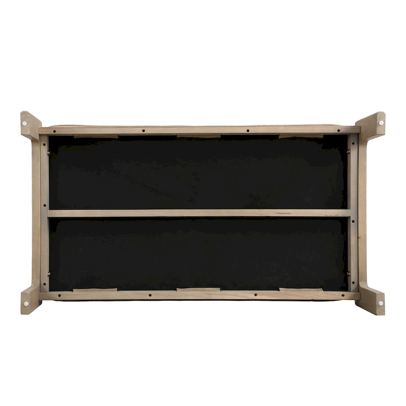 Christopher Knight Home - 48.4 Rectangle Tufted Upholstered Cocktail, Leather Ottoman Coffee Table with Rubber Wood Frame