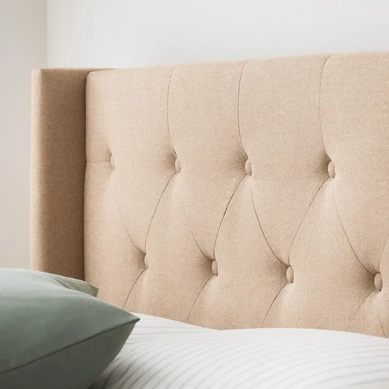 Brookside Isabelle Button Tufted Wingback Upholstered Bed
