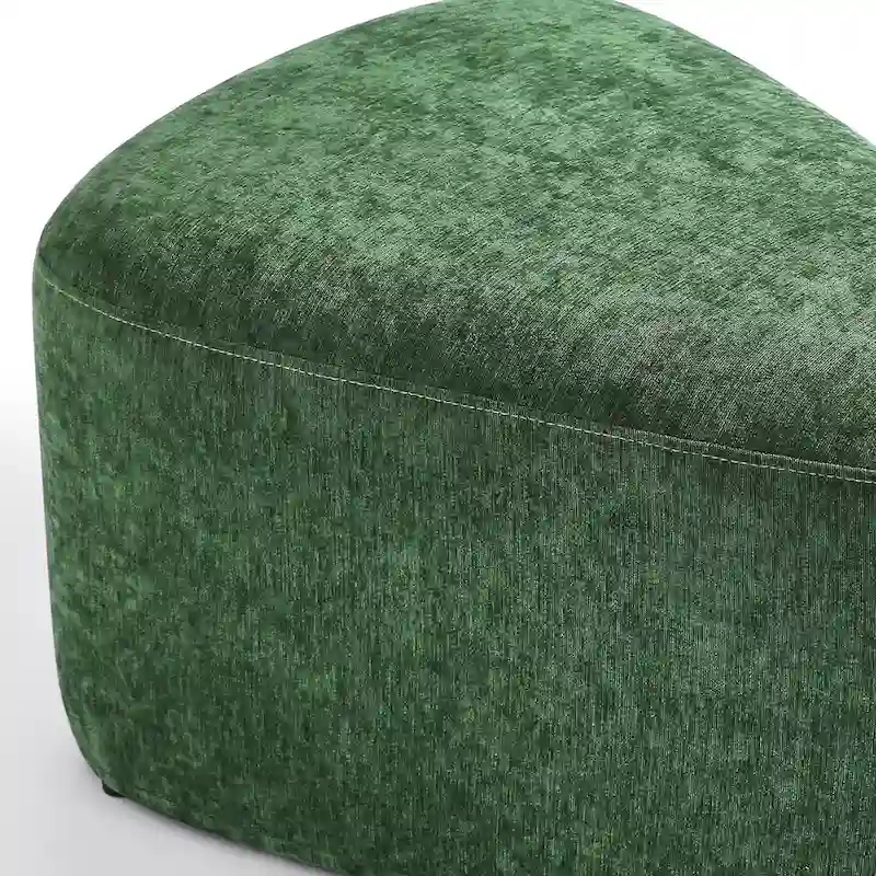 Triangular Chenille Fabric Pouf Ottoman