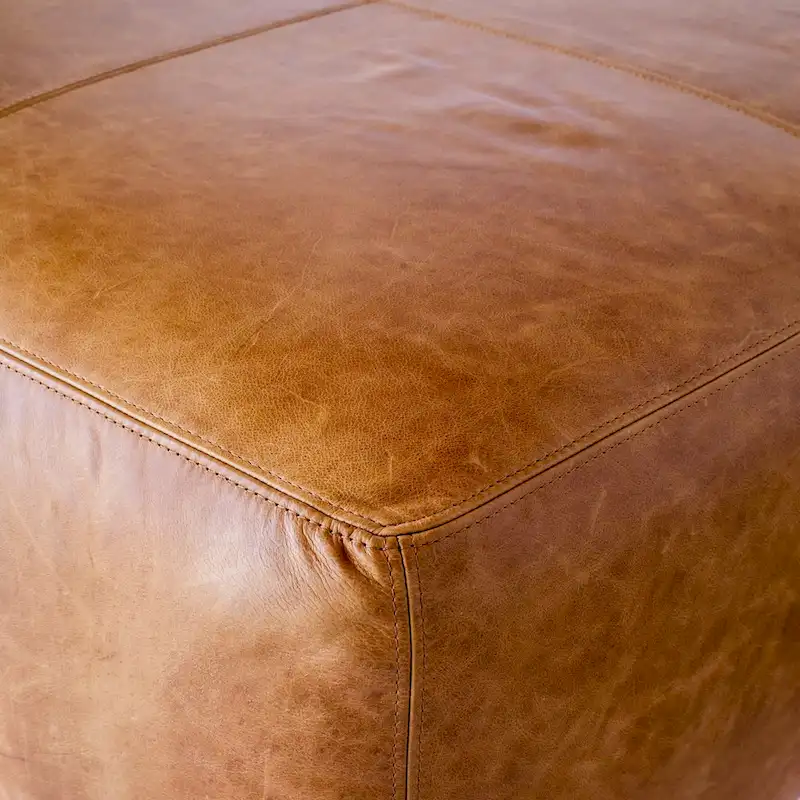 Poly & Bark Sequoia Ottoman - Full Grain Genuine Italian Leather
